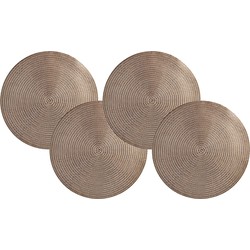 Set van 8x stuks ronde Placemats metallic goud look diameter 38 cm - Placemats