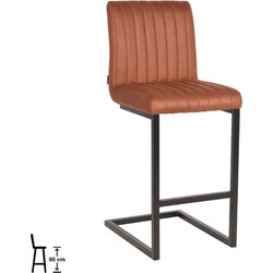 LABEL51 Barkruk Milo - Cognac - Microfiber - Zithoogte 66