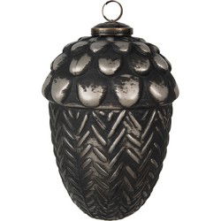 Clayre & Eef Kerstbal Zwart Glas