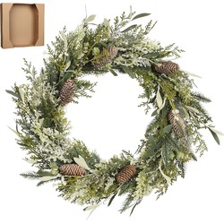 House of Seasons Alva Kerstkrans - Ø50 cm - Groen