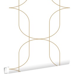 ESTAhome behang geometrische vormen wit en goud - 50 x 900 cm - 139648