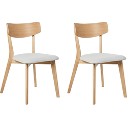 Beliani HOPE - Eetkamerstoel-Lichte houtkleur-Rubberhout