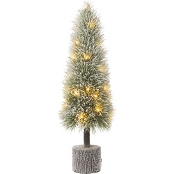 J-line - Kerstboom B+led Kunststof Sneeuw Groen Large - 20x20x75cm