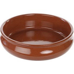 Tapas serveer/ovenschaal - rond - Spaans terracotta - D24 x H6.5 cm - Snack en tapasschalen