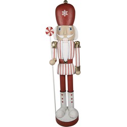 Clayre & Eef Beeld Notenkraker 167 cm Rood Ijzer Kerstdecoratie