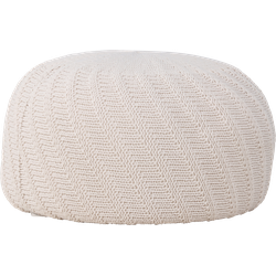 Dina ronde gebreide poef crème - Ø 60 cm