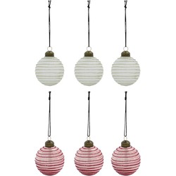 House Doctor Kerstballen Lolli wit & rood - 6 stuks