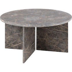 Salontafel - Grijs Marmer - Ø90x42cm - Zivik
