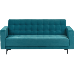 Beliani ABERDEEN - Driezitsbank-Blauw-Fluweel