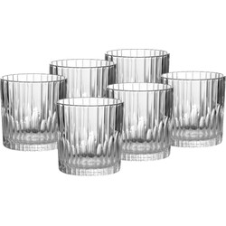 Set van 6x stuks drinkglazen/whisky glazen transparant 310 ml Manhattan - Whiskeyglazen