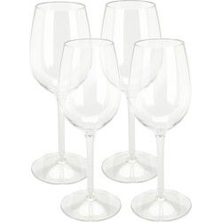 Excellent Houseware Wijnglas - 4x - transparant - kunststof - 330 ml - Wijnglazen