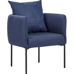 Beliani MALMOS - Fauteuil-Blauw-Linnen