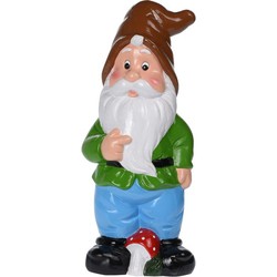 Pro Garden Tuinkabouter - met paddenstoel - keramiek - 40 cm - Tuinbeelden