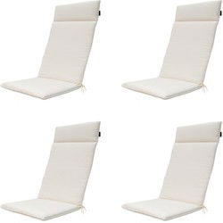 Madison -  Tuinstoelkussen Hoge Rug Napels sand - Ca. 120x50 cm - Set van 4