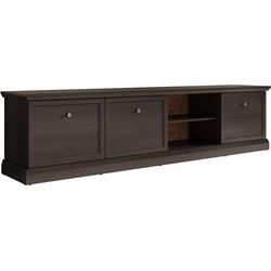 Meubella - TV-Meubel Leroy - Zwart eiken - 206 cm