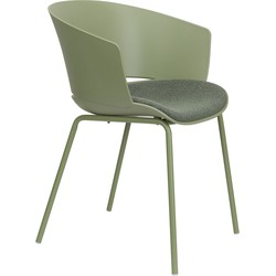 Housecraft Living Jessica Eetkamerstoelen met armleuning Groen - Set van 4