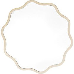 Mirror - Make up Mirror- Weaving Round - Metal - Sand -  25x1x25cm