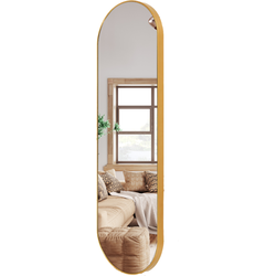 MISOU Wandspiegel - Passpiegel - Hangspiegel - Ovaal - Goud - Spiegel - 100x30cm - Wanddecoratie - Miroir Mural - VELORA