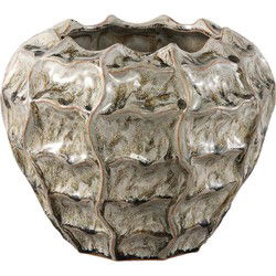 PTMD Bloempot Cedric - 23x23x19 cm - Keramiek - Creme