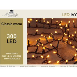 2 stuks - Led classic ivy 300l/8m 4m aanloopsnoer zwart/ip44 Anna's collection