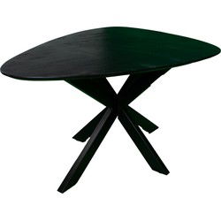 Eettafel Kiezel - Zwart 160cm - Matrix-Poot - Tafel Owen