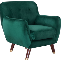 Beliani BODO - Fauteuil-Groen-Fluweel