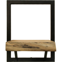 Wandplank Levels Live Edge - 25x32 cm - acacia/ijzer