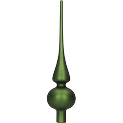 Glazen kerstboompiek donkergroen mat 26 cm - kerstboompieken