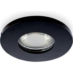 Groenovatie Inbouwspot Rond, Vast, Spatdicht IP44, GU10 Fitting, Mat Zwart