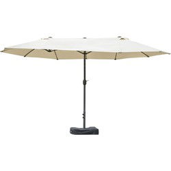 4goodz Duo-parasol met Parasolvoet - XL 460x270 cm - Creme