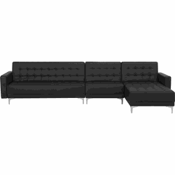 Beliani ABERDEEN - Modulaire Sofa-Zwart-Kunstleer