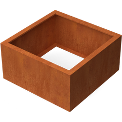 Artesa Rechthoekige plantenbak cortenstaal L80 x B80 x H40 cm zonder bodem