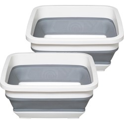 5Five Afwasteil/afwasbak opvouwbaar - 2x - wit/grijs - 32 x 15 cm - Afwasbak