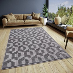 Modern vloerkleed - Hexa Grijs - 160 X 235 CM