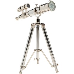 Decofiguur Telescope Silver Clock 49cm