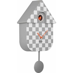 Wandklok Modern Cuckoo Checker - Grijs - 8.5x21.5x40.5cm