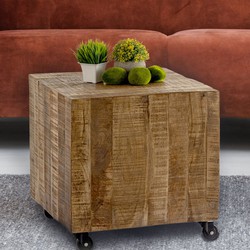 SVJ Bijzettafel - 45x45x45 cm - Mango Hout - Naturel