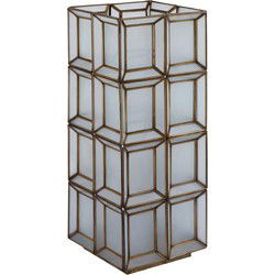 PTMD Layra Tafellamp - 24x24x63 cm - Glas - Wit