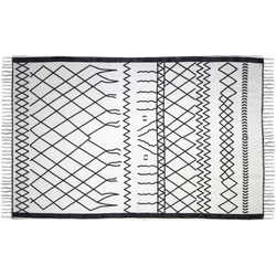 Vloerkleed - katoen - 230x160 cm - zwart/wit