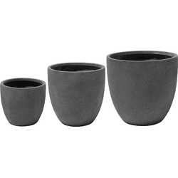 KANNIA - Plantenbak - Grijs - 36/46/55 cm - Klei-vezelmengsel