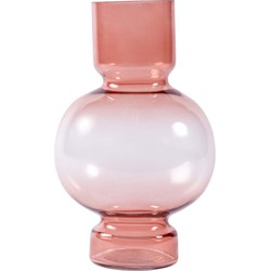 PTMD Selino Ronde Vaas - H24 x Ø15 cm - Glas - Roze