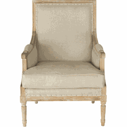 Bergère van massief eikenhout en stof L68 cm - LOUIS XVI
