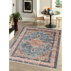 Petra Vintage Blauw vloerkleed - Medaillon - 200 X 290 CM