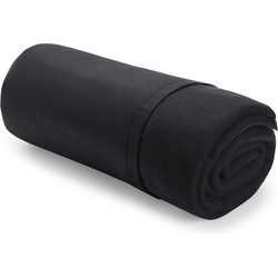 Zacht fleece plaid/dekentje/kleedje zwart 120 x 150 cm - Plaids