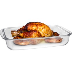 Marinex Ovenschaal van borosilicaat glas - rechthoek - 5.0 Liter - 40 x 25 x 7 cm - serveerschaal - Ovenschalen