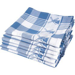 Twentse Damast Theedoekenset - 6 stuks - Mill Blauw