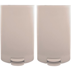 MSV kleine pedaalemmer - 2x - kunststof - 3L - 15 x 27 cm - Badkamer/toilet - Pedaalemmers