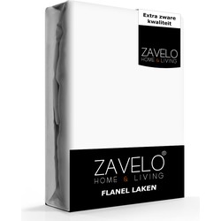 Zavelo Flanel Laken Wit-1-persoons (150x260 cm)