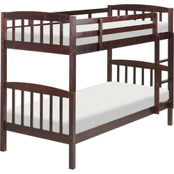 REVIN  - Stapelbed - Donkerbruin - 90 x 200 cm - Grenenhout