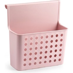 Badkamer/keuken hang opbergmandjes/organizers roze 26 x 24 cm - Opbergmanden